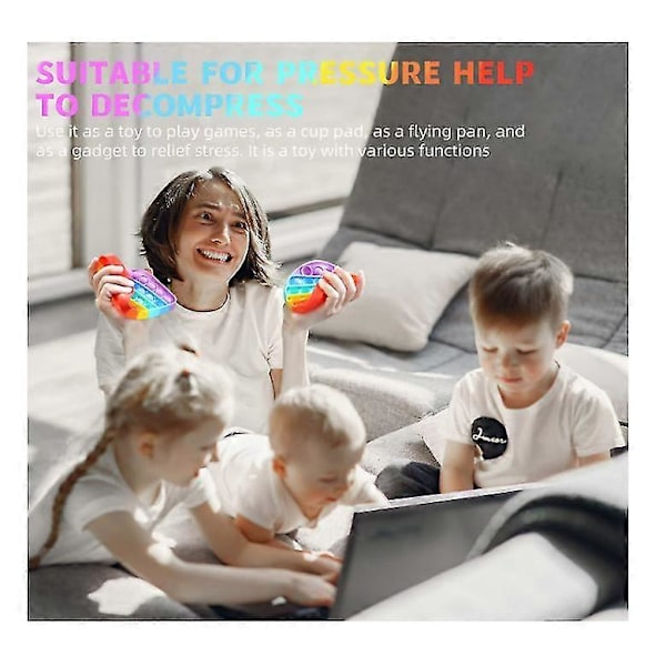 Fidget-lelut, Sateenkaaren Pop Bubble Fidget Sensoriset lelut, Paksumpi osa, Kova ja selkeä ääni, Anti Stress, Häiritse huomiota - PUP IT (2 kpl) (Punainen)