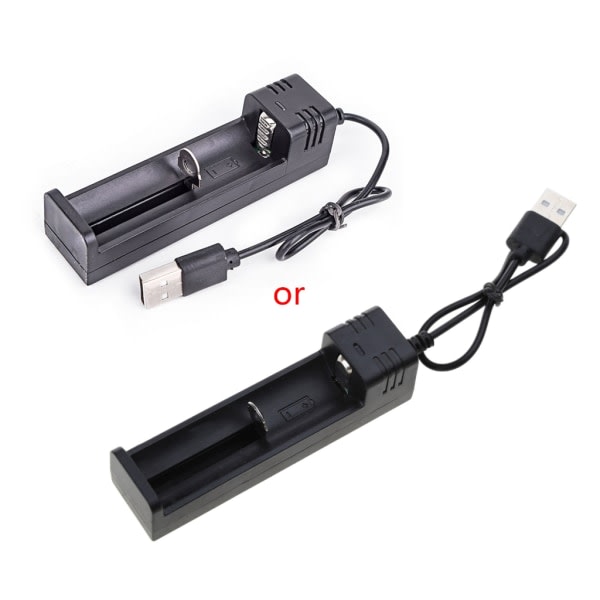 Ny USB li-ion batterilader 3,7V for 1 stk 18650 16340 14500 26650 Lithium batterilader Oppladbar 500mA