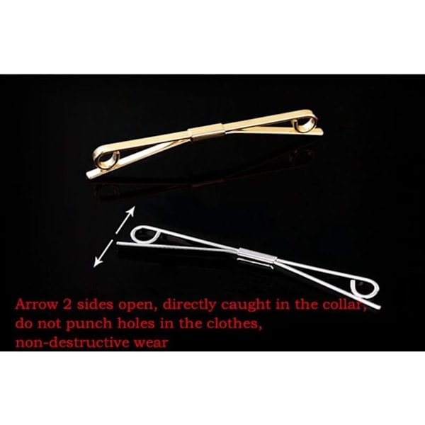ak Miesten hopeanvärinen metallipaita solmio kauluspalkki Pin Stud Bar Clip Solki Rintaneula Huivi Clip Bar Ketju häihin Liiketoimintaan