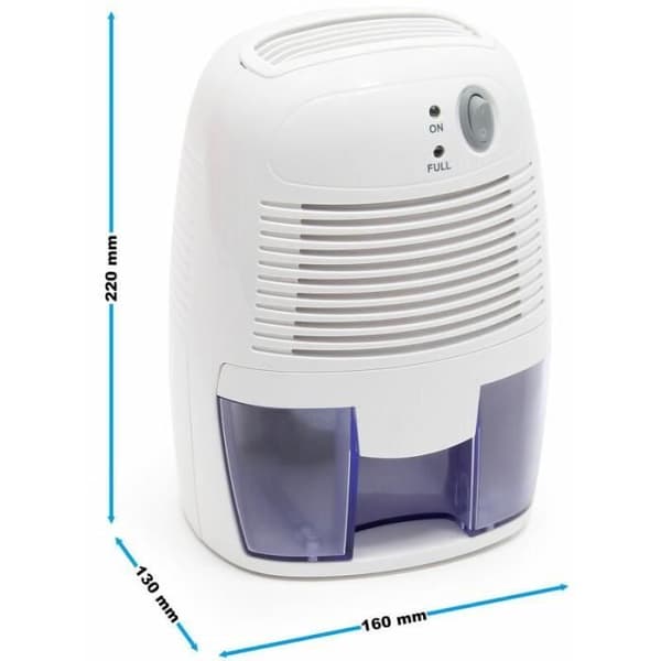 Avfuktare - 1,3L tank - Peltier-effekt - Automatisk avstängning - 20m²