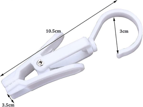 10 stk. supersterke svingbare hengekroker i plast, 10,9 cm, hvit