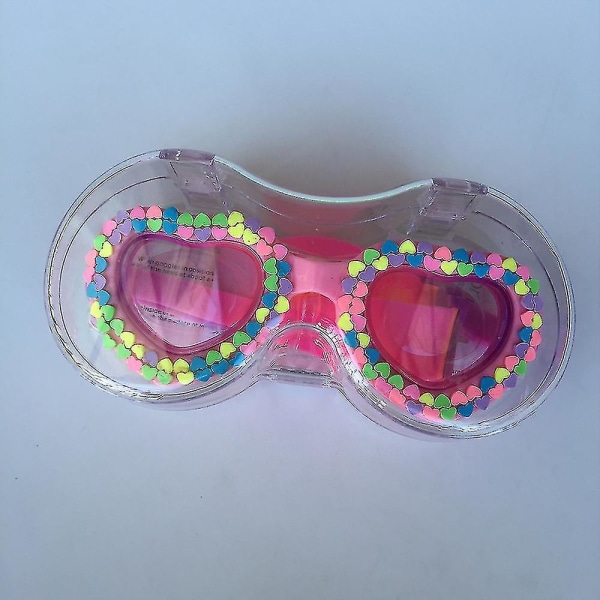Tegneserie Barn Svømmebriller Antidugg Anti-lekkasje UV-beskyttelse Myk silikon-1 stk-Hjerteformet modell-xox