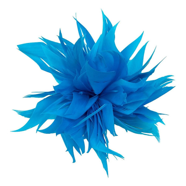 Tyg Fjäder Blomma Brosch Dekorativ Kläd Nål Kostym Krage Sjal Halsduk Badge Kvinnor Bröllop Fest Graphite blue
