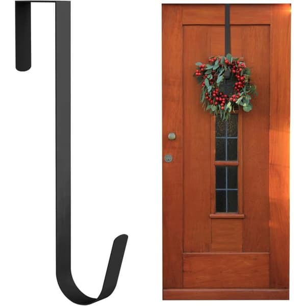 Julekransholder - Sort Ophæng 30,5 cm - Elegant Design og Sikkert Greb - Til Alle Døre