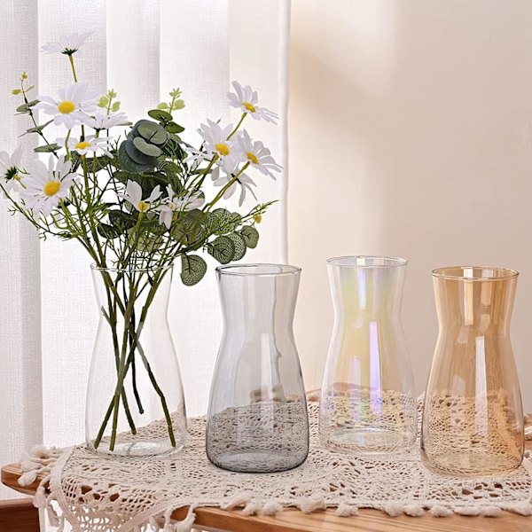 Kvalitetsglas Vas - Rustik Heminredning för Modernt Bondgårdshus, Ideal Hylla, Bord & Entré Dekor, Patenterad Design, Bärnsten