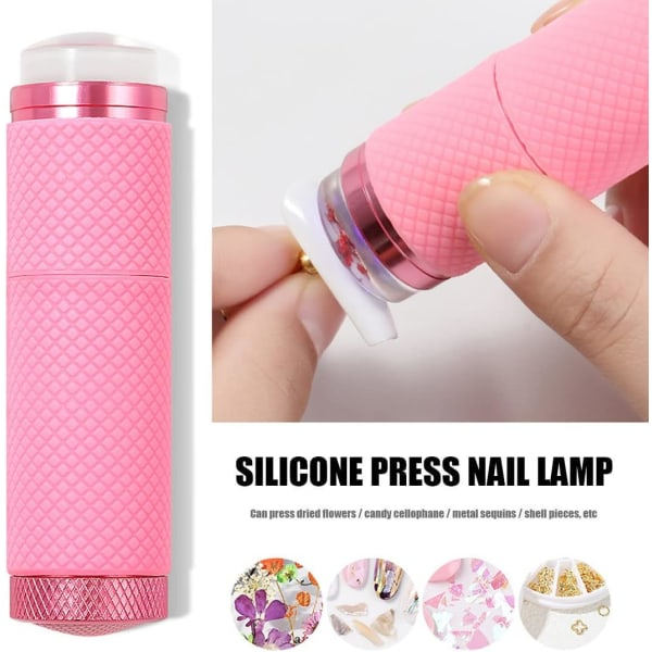 Mini-kynsilakkauksen taskulamppu UV-lampulla ja silikonilevyllä