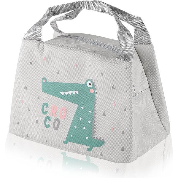 Cartoon Lunch Bag Isolerad Återanvändbar Picknickväska Matväska Ispaket för Barn Pojkar Flickor Män Kvinnor green