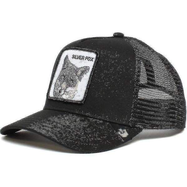 Black Panther Mesh Cap til voksne Sommer Baseball Cap Trucker Cap W-WELLNGS Sølv Ræv - Sort Sølv Ræv - Sort Sølv Ræv - Sort Silver Fox - Black