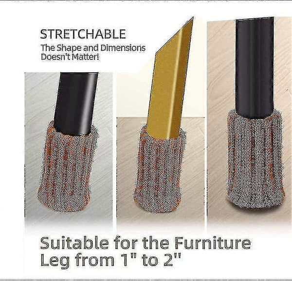 24-pack Stolsbensskydd Stickade Möbelstrumpor från TINGQUAN Brown