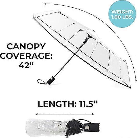 totes Clear Canopy Automatiskt Öppningsbart Hopfällbart Paraply