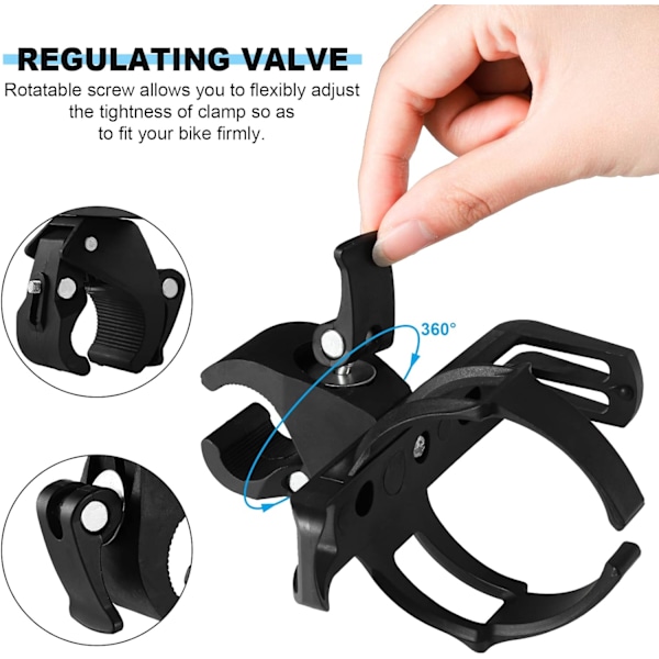 Sykkel vannflaskeholder Lett sykkel vannflaskeholder 360 graders rotasjon Sterk sykkel flaskeholder for MTB landevei fjellsykler og barnesykler