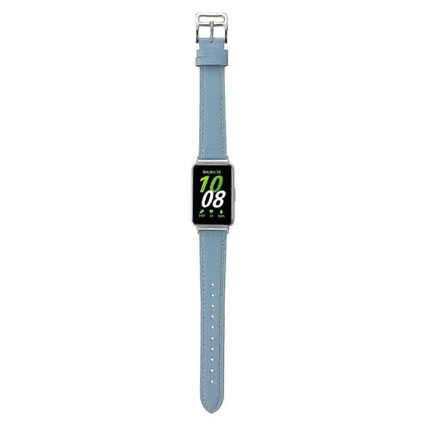Ægte læder urrem udskiftning til Samsung Galaxy Fit3 - Beige Multicolor Sky Blue