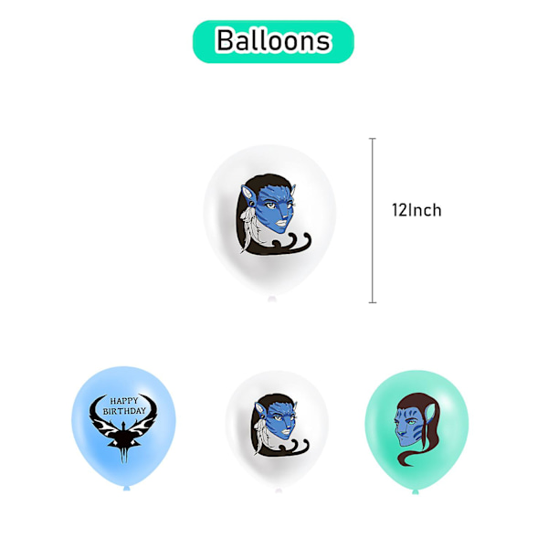Avatar 2-tema bursdagsfestdekorasjoner Avatar 2 Pull Tab Cake Insert Ballonger Spiralhengere Fest