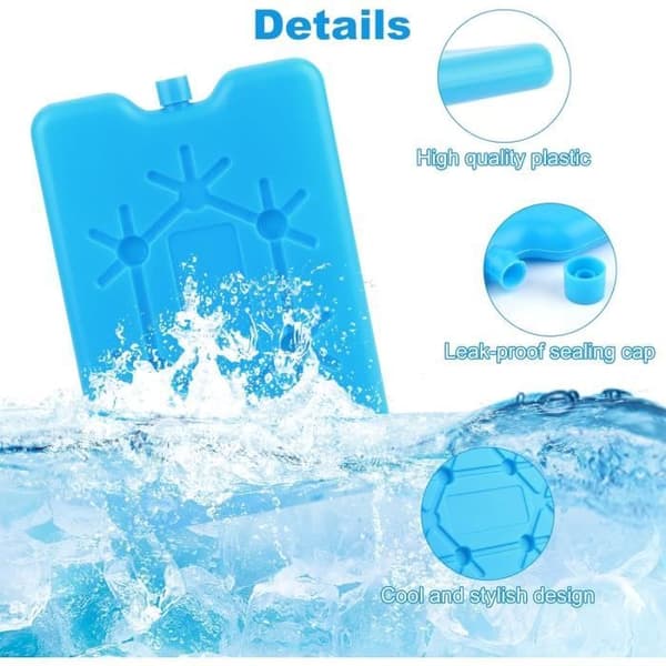 Køleelement - 4 isolerede poser - 200 ml - 160x100x20 mm - Ideel til udendørs aktiviteter