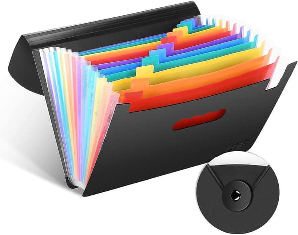 Dokumentmappe A4 Rummappe Filorganisator Elastikbånd Og Låseknap Organiseringsmappe