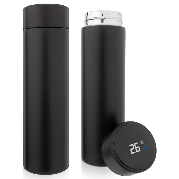 Vannflaske reisekolbe 17 OZ / 500 ML reiseisolasjon Sportsisolasjonskrus er BPA-fri, PVC-fri, 4 farger kan velges (svart)