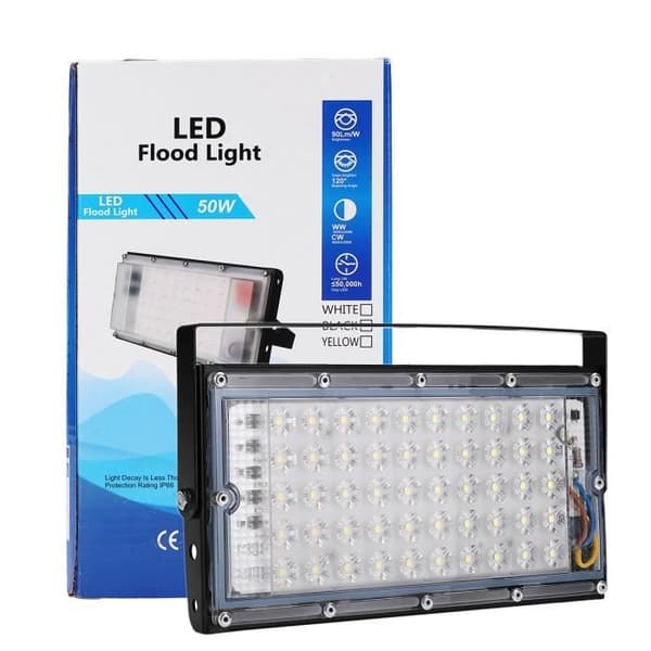 TEMPSA LED-ulkovalaisin - 50W - Alumiini - Musta - IP66