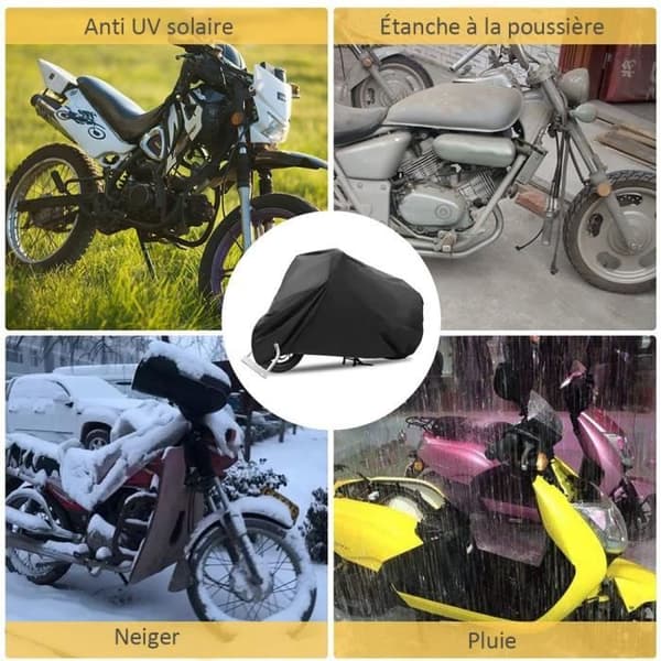 Motorcykelöverdrag, 220x95x110cm, 210D Vattentätt Överdrag med Låshål, UV-resistent