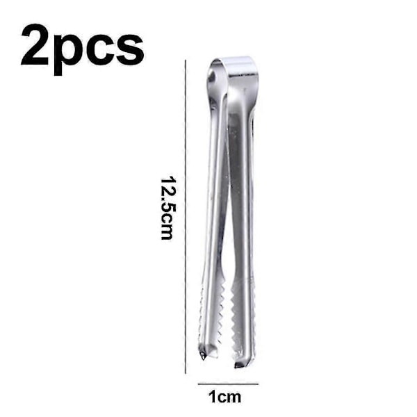 Tång för Isbehållare, Matserveringstång i Rostfritt Stål, Med Klorgreppständer För Isblock Sockerbitar Bar Hotell Hem & Kök (silver)[hsf] 430material 5inch