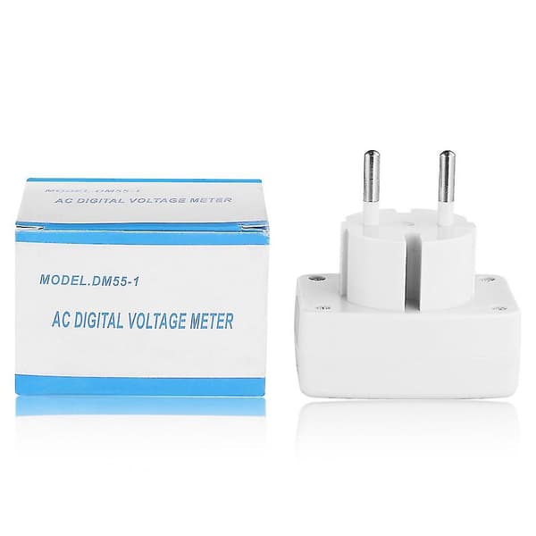 AC 110V 220V Digital Voltmeter EU Stik Volt Meter Stikkontakt Spændingstester LCD Display Spændingsmåler Væg Flad Spændingsmåler