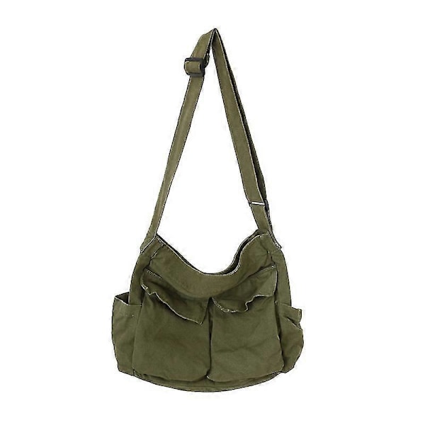 Damer Canvas Bag Studenter Stor -kapasitet Fritid green