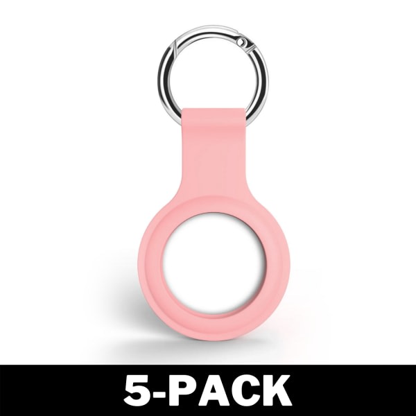 Airtag Apple Shell Silikone Med Nøglering Pink 5-Pack