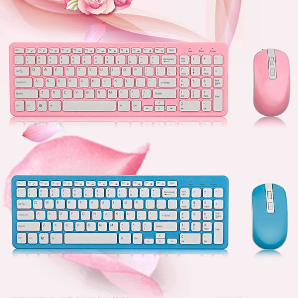 GKM520 Trådlöst tangentbord och mus-set för bärbar dator Pink