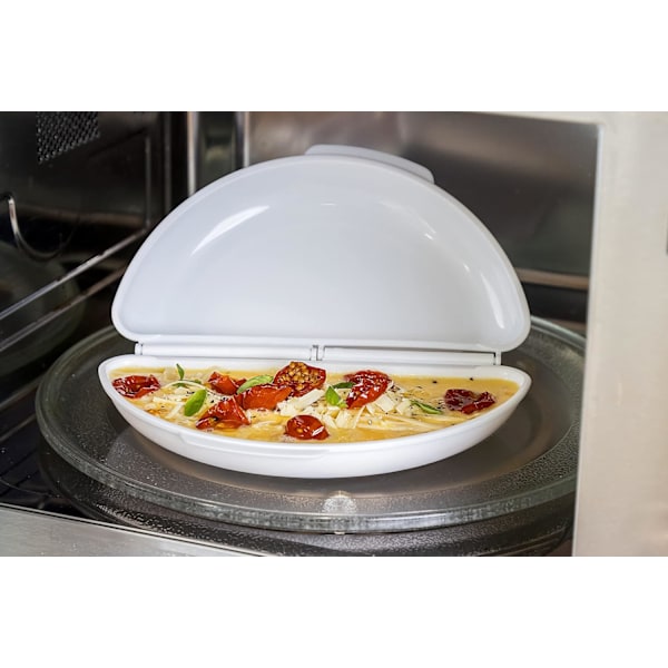 Mikrobølgeovn Omelet Maker, Ægge Maker, Let at Rengøre Plastik, 21 x 15 cm, Hvid