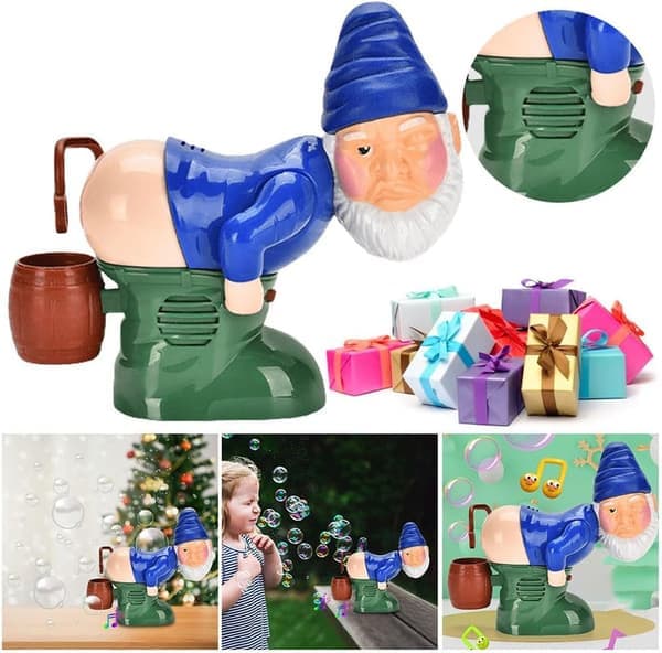 Jultomtens bubbelmaskin, rolig bubbelleksak