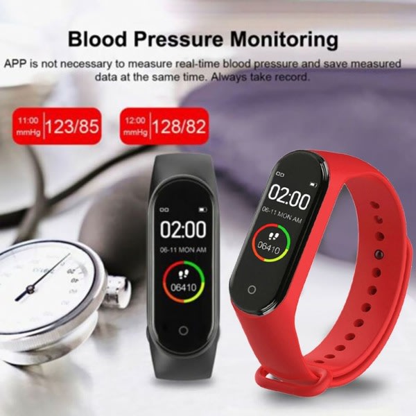 Smart Watch Fitness Tracker Red