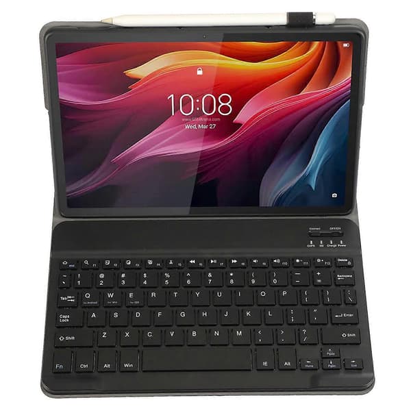 AM27 Læder+TPU Tablet Cover med Bluetooth Tastatur til Lenovo Tab K11 Plus