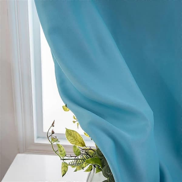 Dubbelsidig mörkläggningsgardin med kardborreband för vardagsrum sovrum Navy Blue Width 0.9 x Height 1.2m