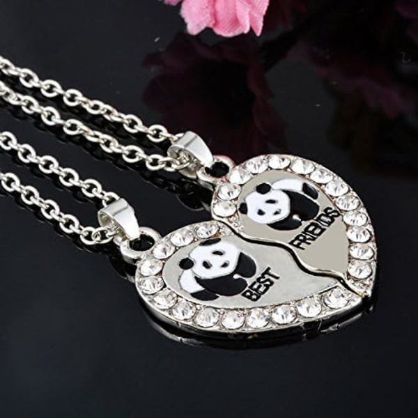 2 kpl Parhaat ystävät Split Heart Kaulakoru Ystävyys Kaulakoru Breaking Couple Puzzle Pandas Parhaat ystävät naiselle
