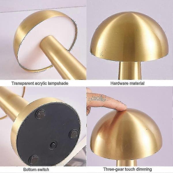 Genopladelig LED Bordlampe Touch Sensor Skrivebordslampe Soveværelse Restaurant Bar Indretning