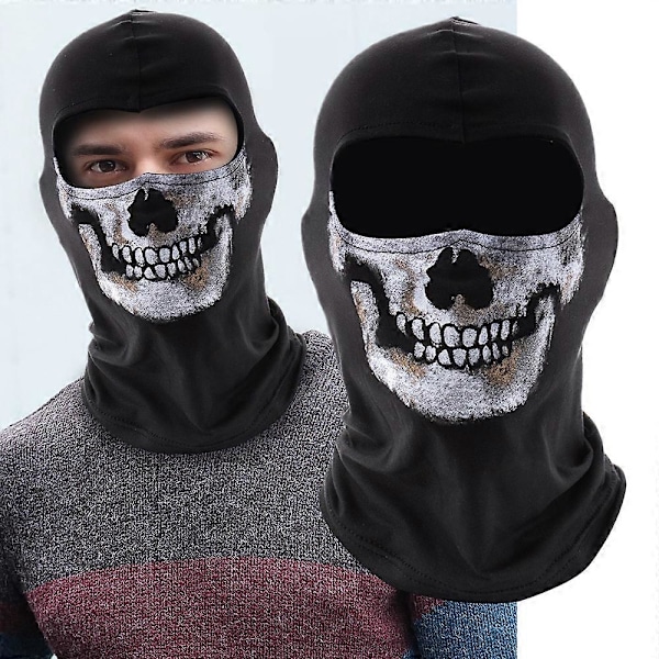 COD:MW2 Ghost Skull Balaclava Ghost Simon Riley Ansiktsmask War Game Cosplay Mask Skyddande Skalle Mönster Balaclava Mask