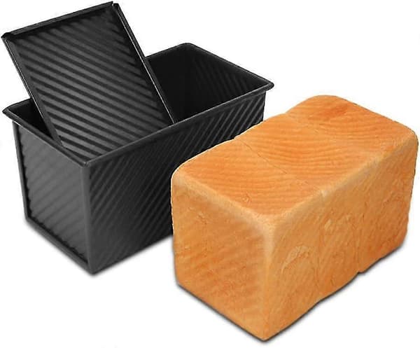 Brødform med låg, brød toast form til bagning, kulstofstål til toast/sandwich/kageform - sort