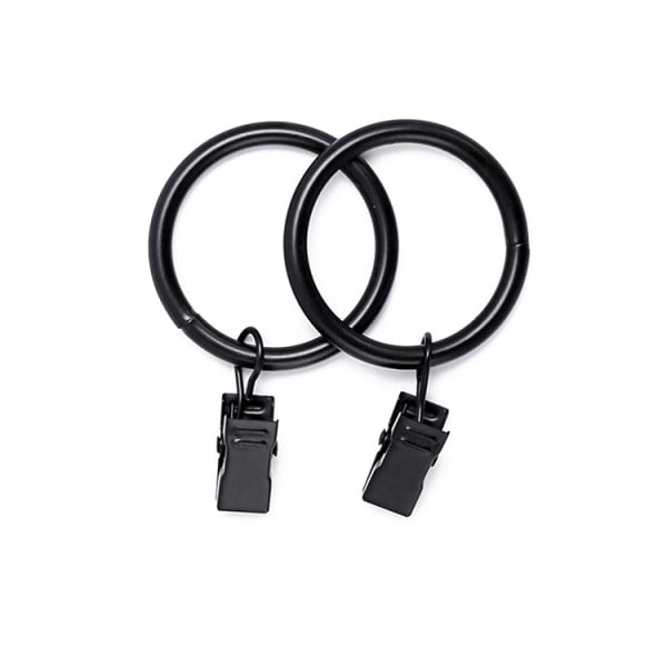 Sæt med 20 gardinklips 3,0 mm x 25 mm Sort