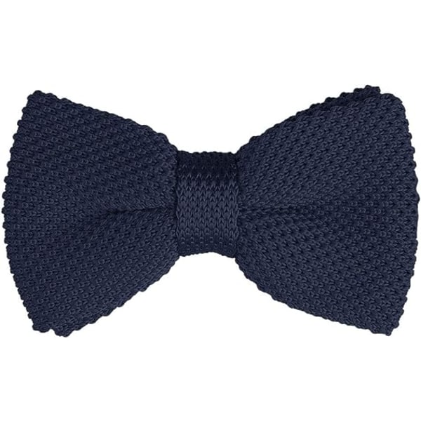 Pre-Tied Bow Ties for Men Women Knitted Bowtie Solid Knitting Bow Tie Adjustable(Navy Blue)