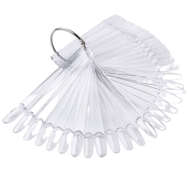 Display tips / display for neglelakkprøver 50 tips Transpare Transparent