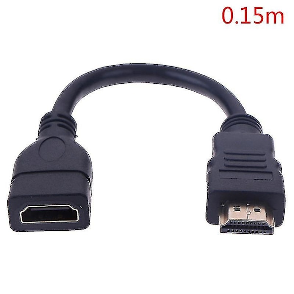 1 stk 15 cm/30 cm HDMI Hunn til Hunn Forlengelseskabel HDMI Beskytter Forlengerledning 0.15m