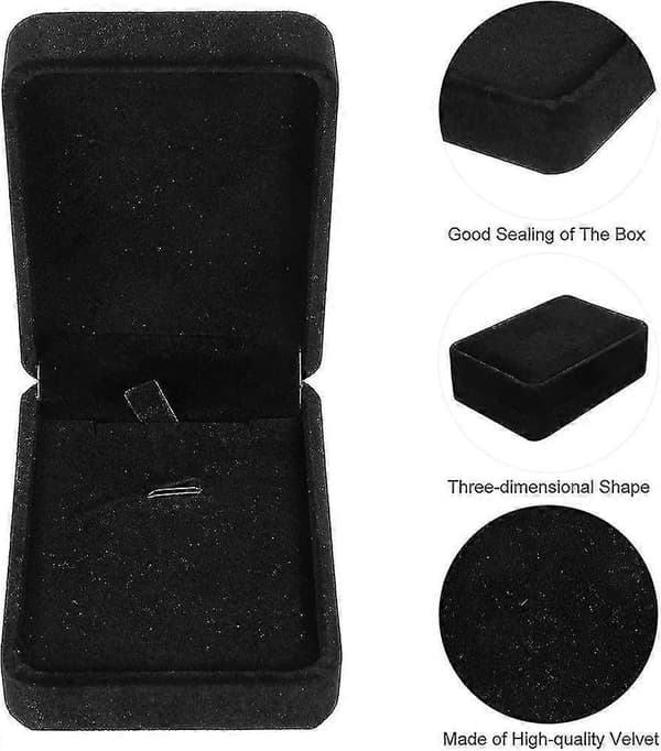 2-pack Sammet Halsband Presentförpackning, Lång Kedja Smyckesorganisatör Halsband Display Gåva