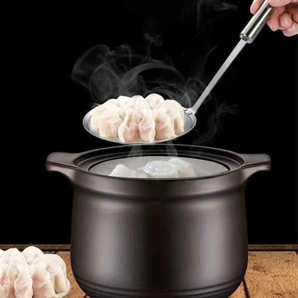 Sæt med 2 olieskeer i rustfrit stål, finmasket, skimmerske til suppe, bouillon og stegning, sølv