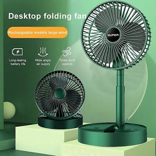 Pöytätuuletin Käsituuletin Taitettava Sisäänvedettävä Pieni Tuuletin Mini Kannettava Lataus USB Koti Hiljainen Pitkä Valmiusaika Mini Sähkötuuletin
