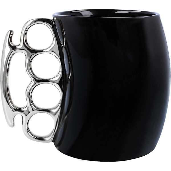 Knokejern Krus, Kaffekrus, Tekanne Keramisk Kopp, Morsomt Krus, Venner Krus Black Silver