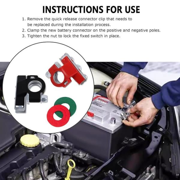 Cosse 12V batteripoler, snabbkoppling batteripoler, tät åtdragning, ren koppar batterikontakt, 12/24V