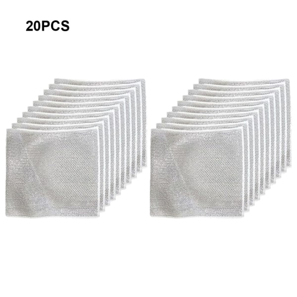 20x Grå Multifunktionelle Metalliske Trådklude Premium Nylon