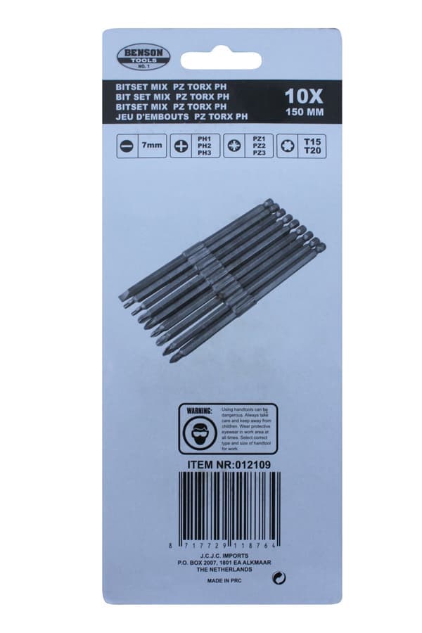 Kärkisarja lajitelma 10 kpl PZ Torx PH 150 mm