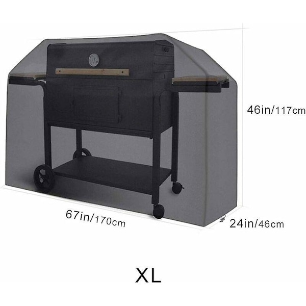 Vandtæt grillbetræk 170 x 61 x 117 cm sort