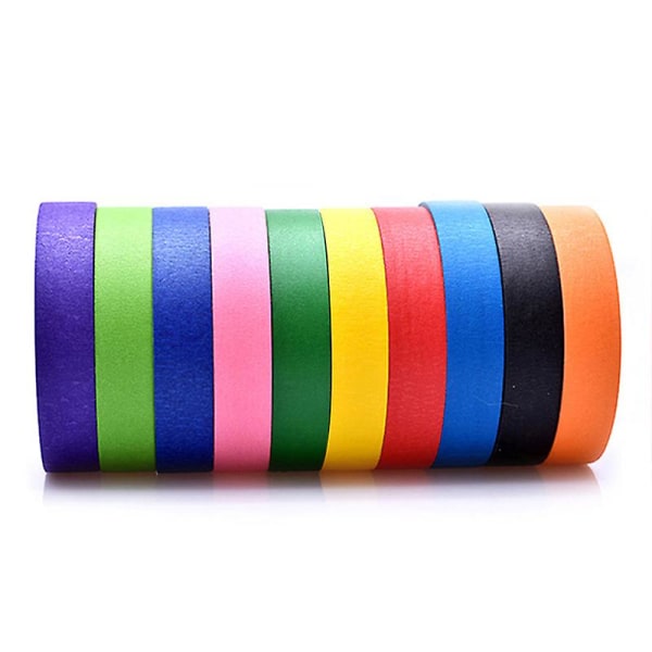 10 kpl 10 väriä 20 m värillinen peittoteippi Rainbow Color Easy Tear Kodinsisustus