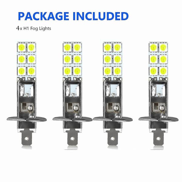 4 stk H1 6000k Superhvite 80w Led Frontlyspærer Tåkelys Kjørelys Kit